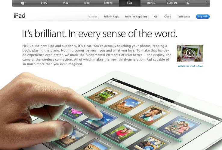 Apple iPad Site Page
