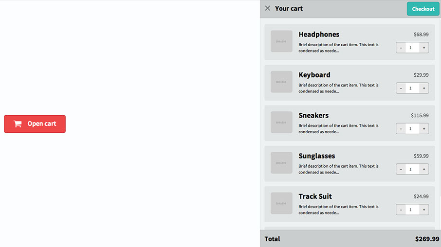 Kickdrop: Slide Cart Menu