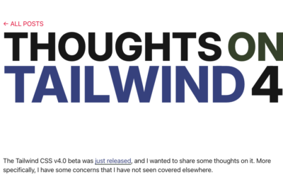 Thoughts on Tailwind 4