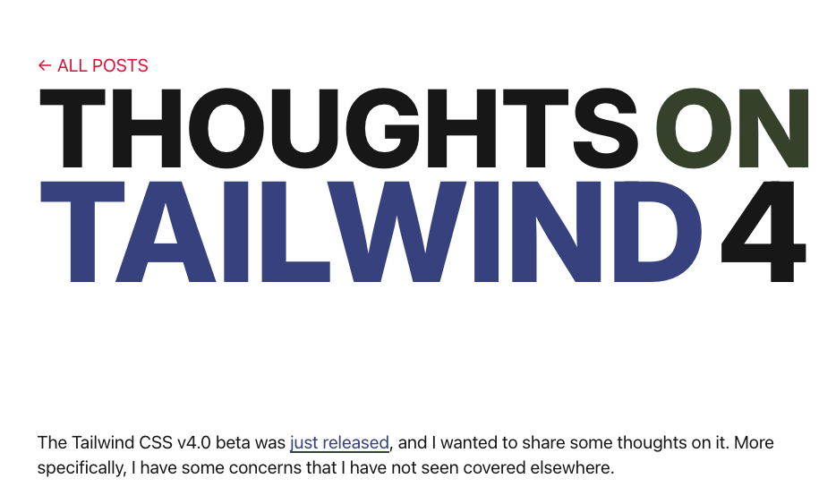 Thoughts on Tailwind 4