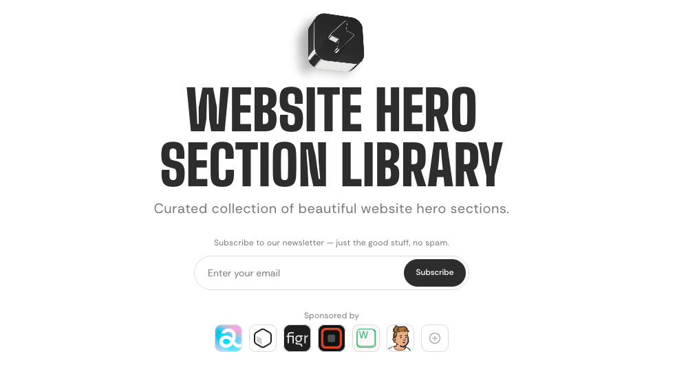 Website hero section library