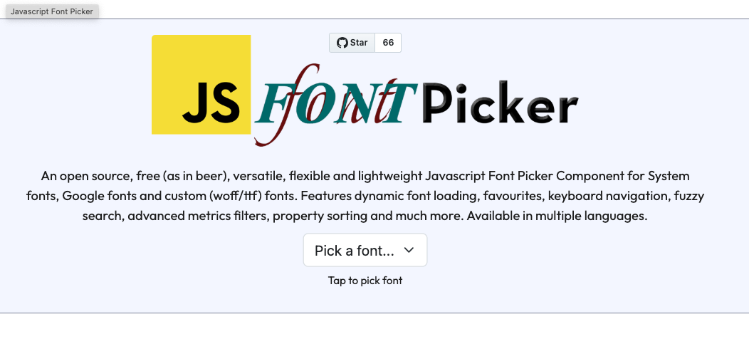 js Font Picker