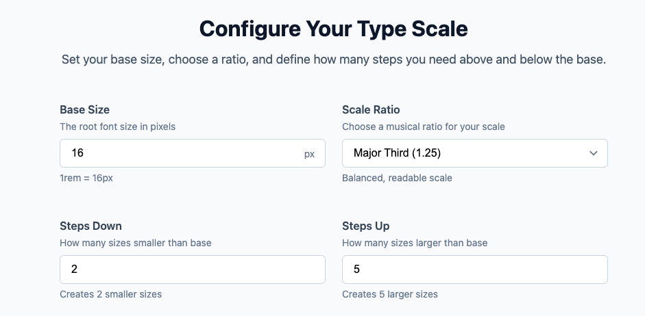 Configure Your Type Scale
