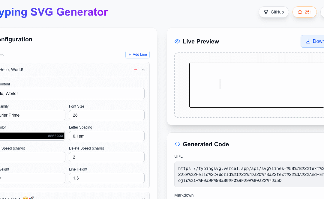 Typing SVG Generator