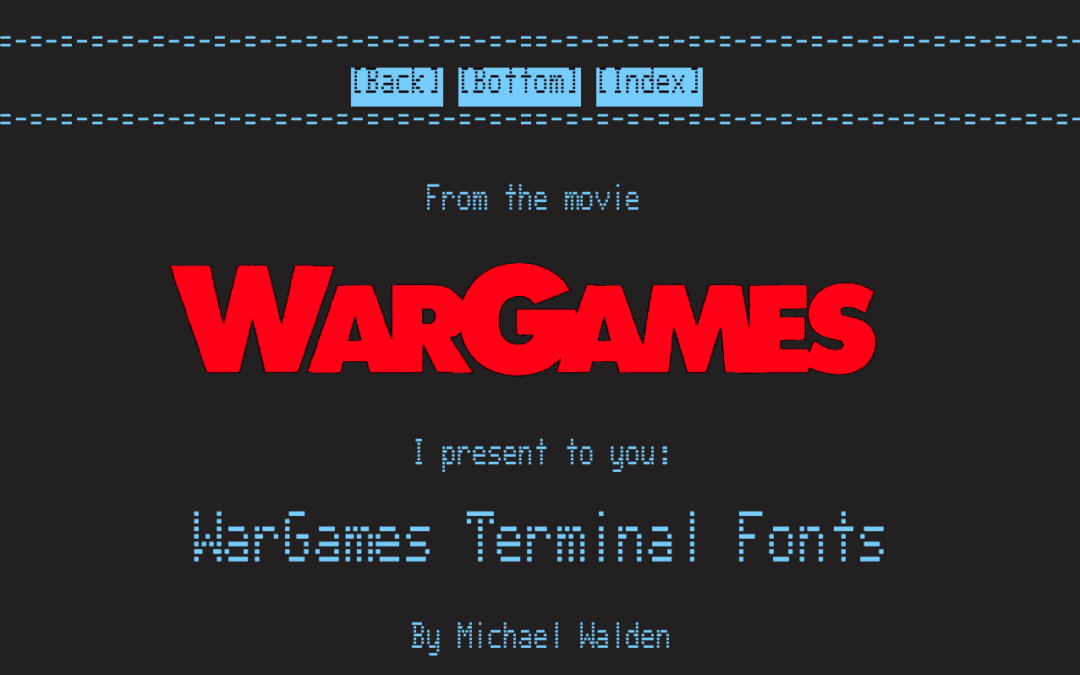 WarGames Terminal Fonts