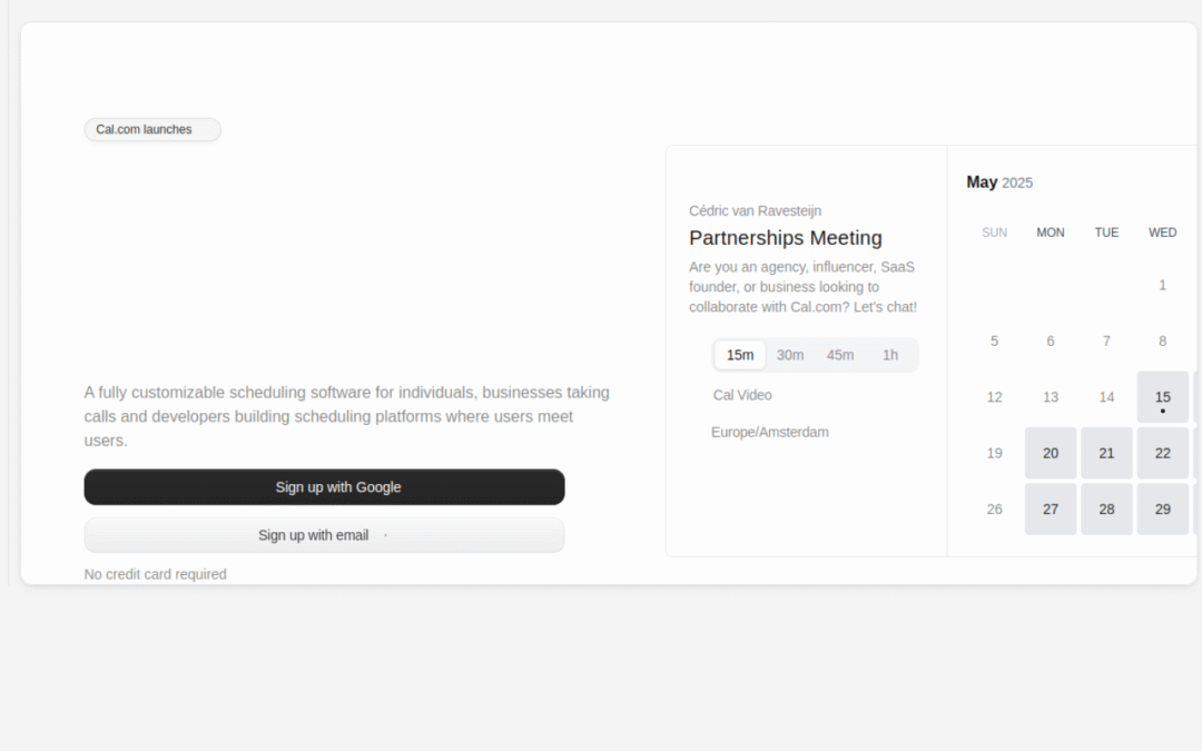 Cal.com | Scheduling Software for Online Bookings