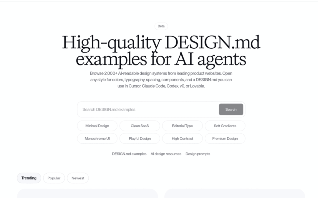 DESIGN.md Examples for AI Agents | Refero Styles