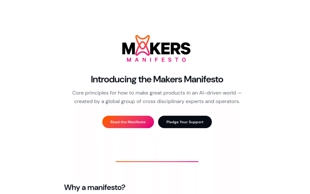 Makers Manifesto — Principles for making great products