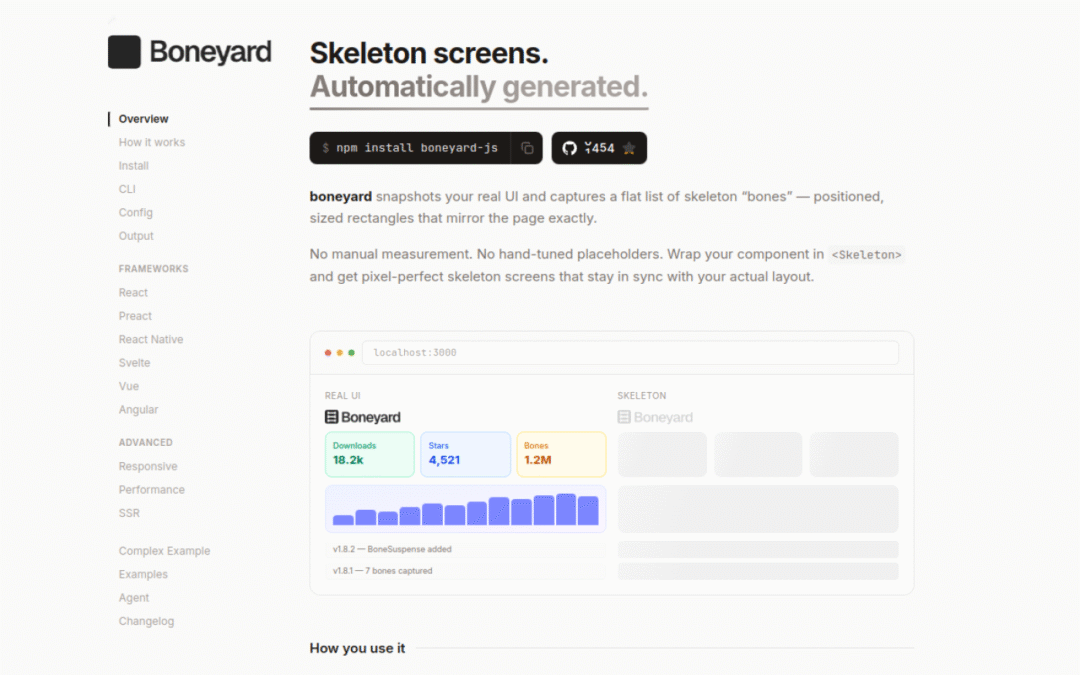 boneyard – skeleton screens for your UI