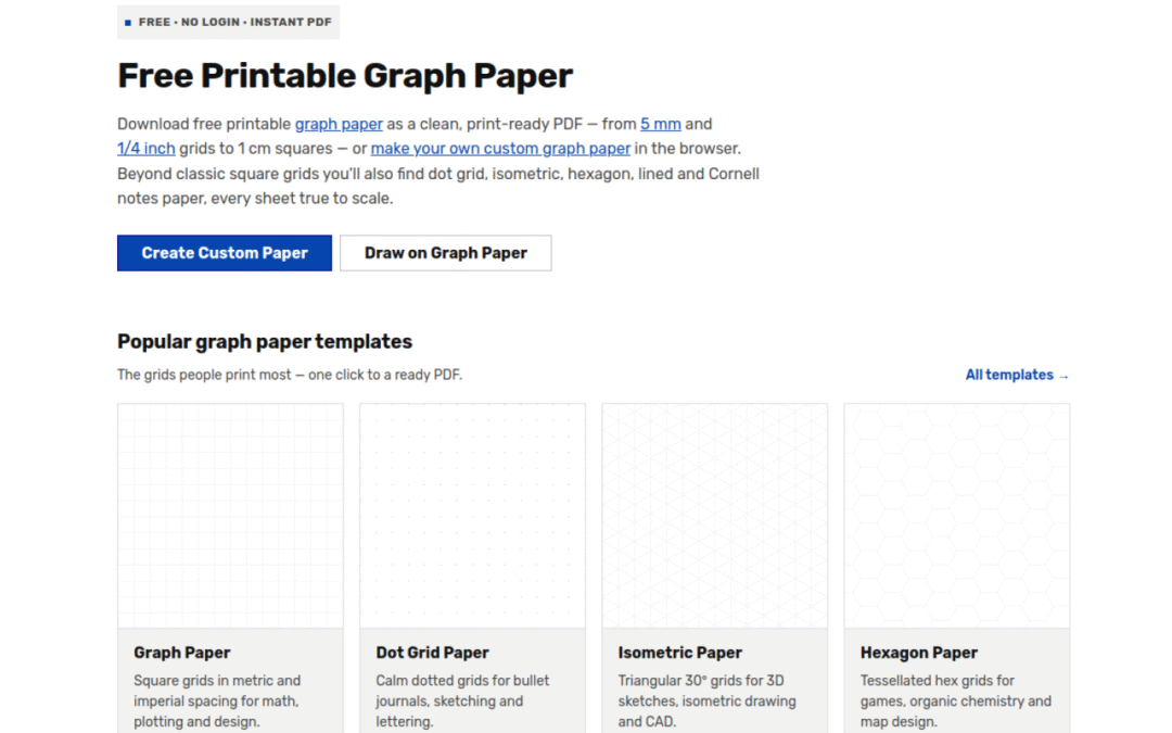Free Printable Graph Paper & Custom Graph Paper Maker