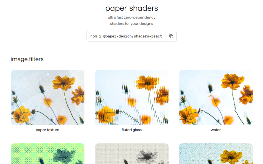 Paper Shaders – Ultra-fast zero-dependency shaders