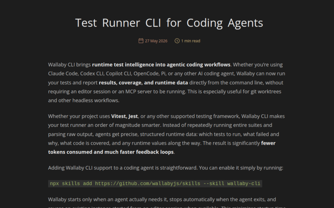 Wallaby – Immediate JavaScript test feedback in your IDE as-you-type