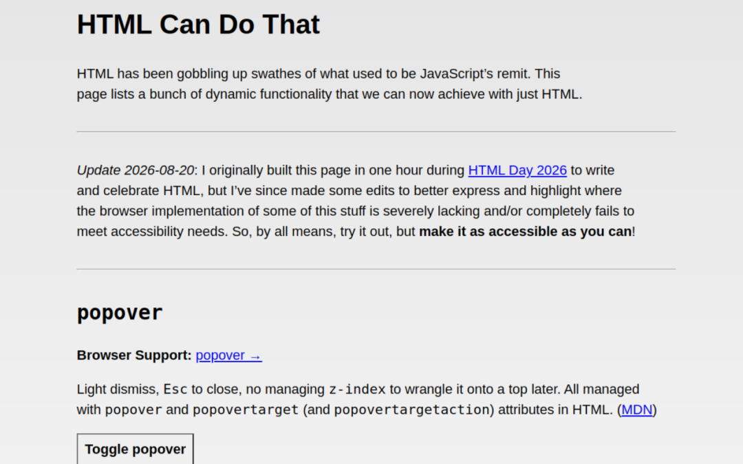 HTML Can Do That